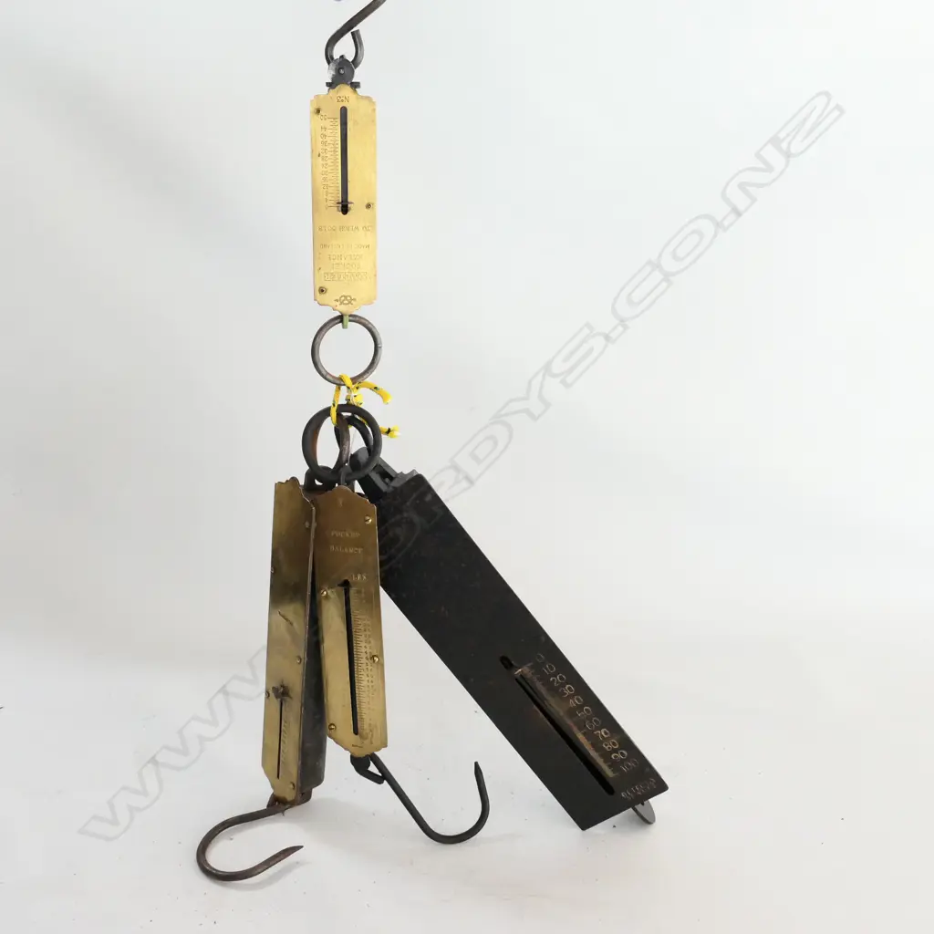 4  FLAT FRONT SPRING SCALES, INCLUDING SALTER'S 0lb-100lb Image 1++